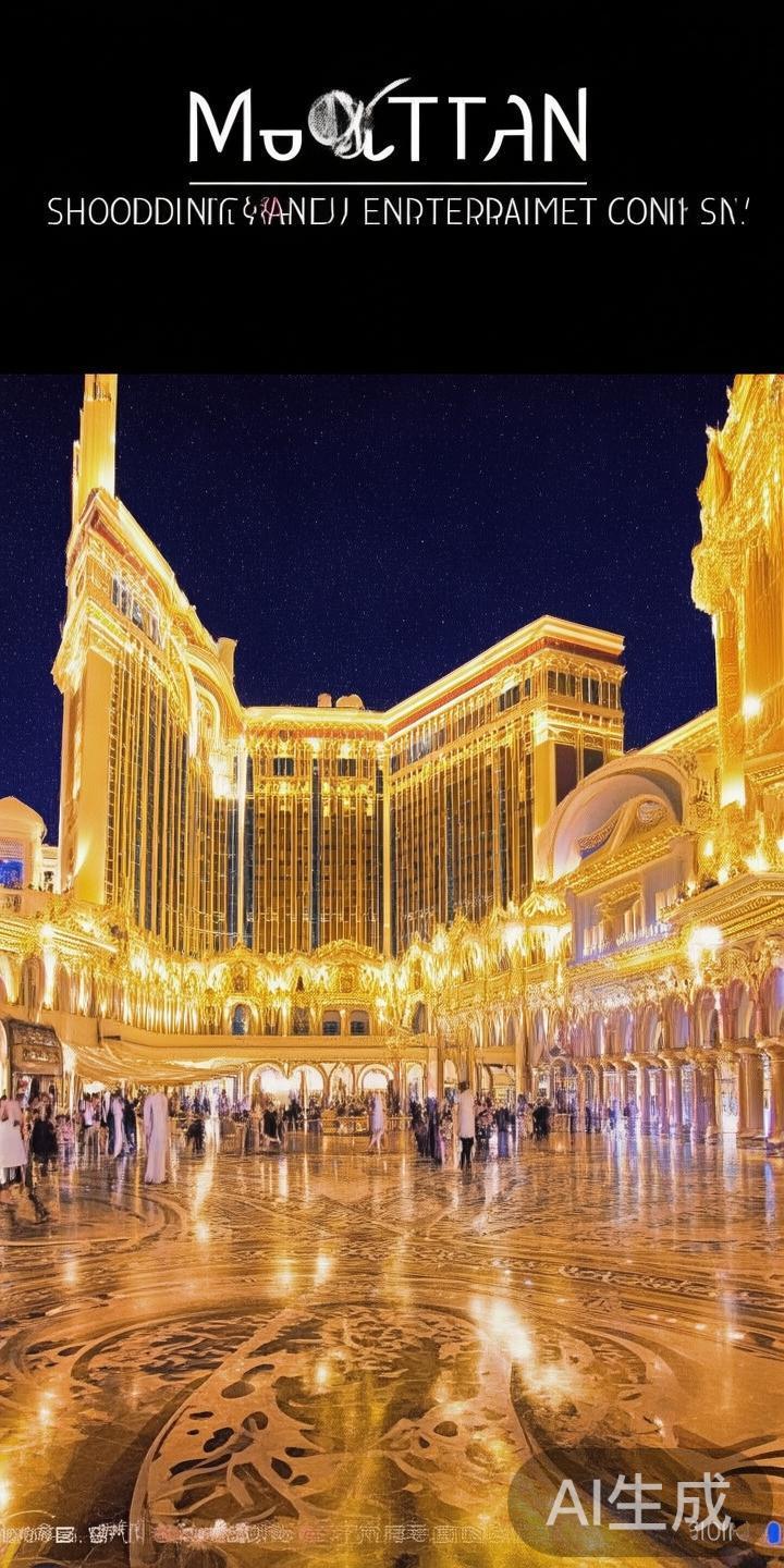 在澳门的繁华夜色中，威尼斯人购物娱乐中心以其豪华的